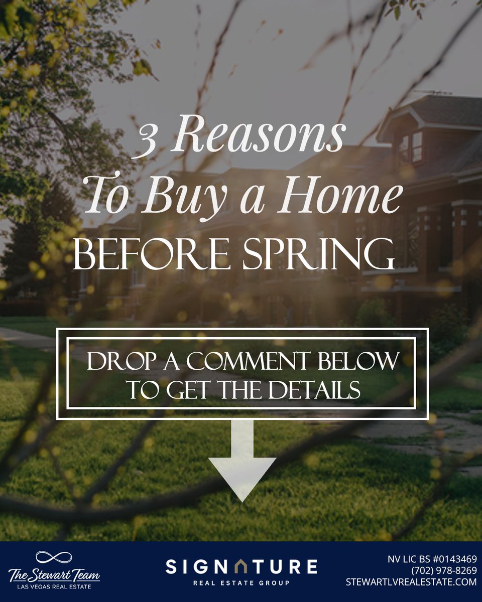 StewartTeamLVRE's tweet photo. Everyone says spring is the best time to buy… but winter might be the smartest move.
Less competition. More negotiating power. Potentially thousands saved.
Want to know why buying before spring can work in your favor? DM us.
#BuyBeforeSpring #LasVegasRealEstate https://t.co/IOAwSAaFTG