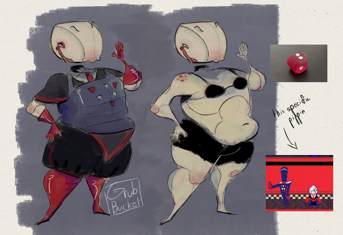 Grub_Bucket's tweet photo. That one Pippin who's next to the Zapper in chapter 3 (She's a D2 dice, her name is Pai Gow, and we have 50000000 babies together frfr)

#Pippins #deltarune https://t.co/H9XlMs8vI2