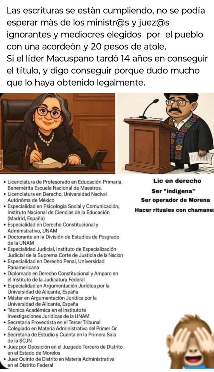 juango1954's tweet photo. @Melissa_Bely De eso se trataba, secuestrar el Poder Judicial para usarlo a modo, y lo dijo la Ministra Presidenta Piña. https://t.co/iY3VD3zNo9