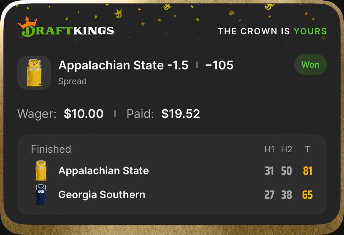 ✅💰✅💰SWEEEEPPPPP💰✅💰✅

🧹 🧹🧹 can’t stress it enough… if you’re not following me and my guy <a href="/Chris_Bengel88/">Chris</a> you’re just missing out.

PRINTING🔥🔥🔥🔥

#Appstate 
#CollegeBasketball 
#Gambling𝕏 
#GamblingTwitter