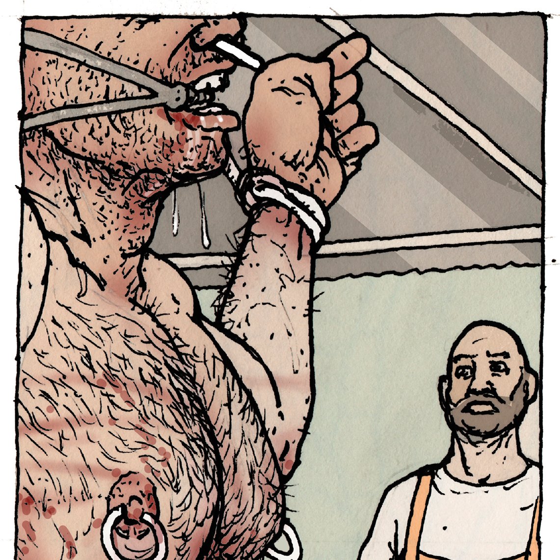 Pote82722945's tweet photo. This is the 13th of 16 posts that tell the story of the pig. The handlers, realizing that humiliation and violence gave the pig pleasure, decided to test its limits and whipped it forcefully and brutally, and even then the pig bleated with an erection. https://t.co/Vi1q1yEd28 https://t.co/Pk6vR9FLJA