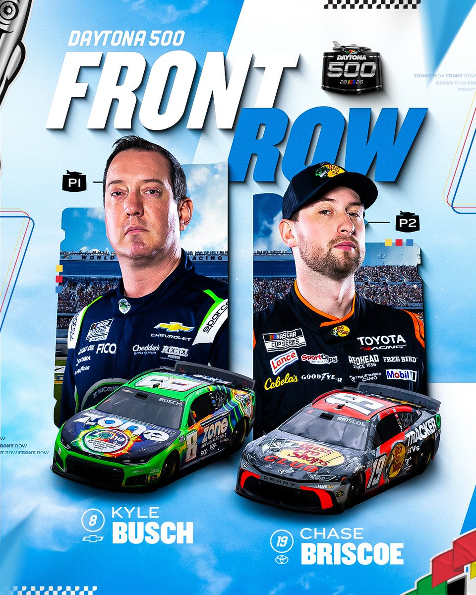 The 68th running of The Great American Race will see <a href="/KyleBusch/">Kyle Busch</a> and <a href="/chasebriscoe/">Chase Briscoe</a> lead the field to green.