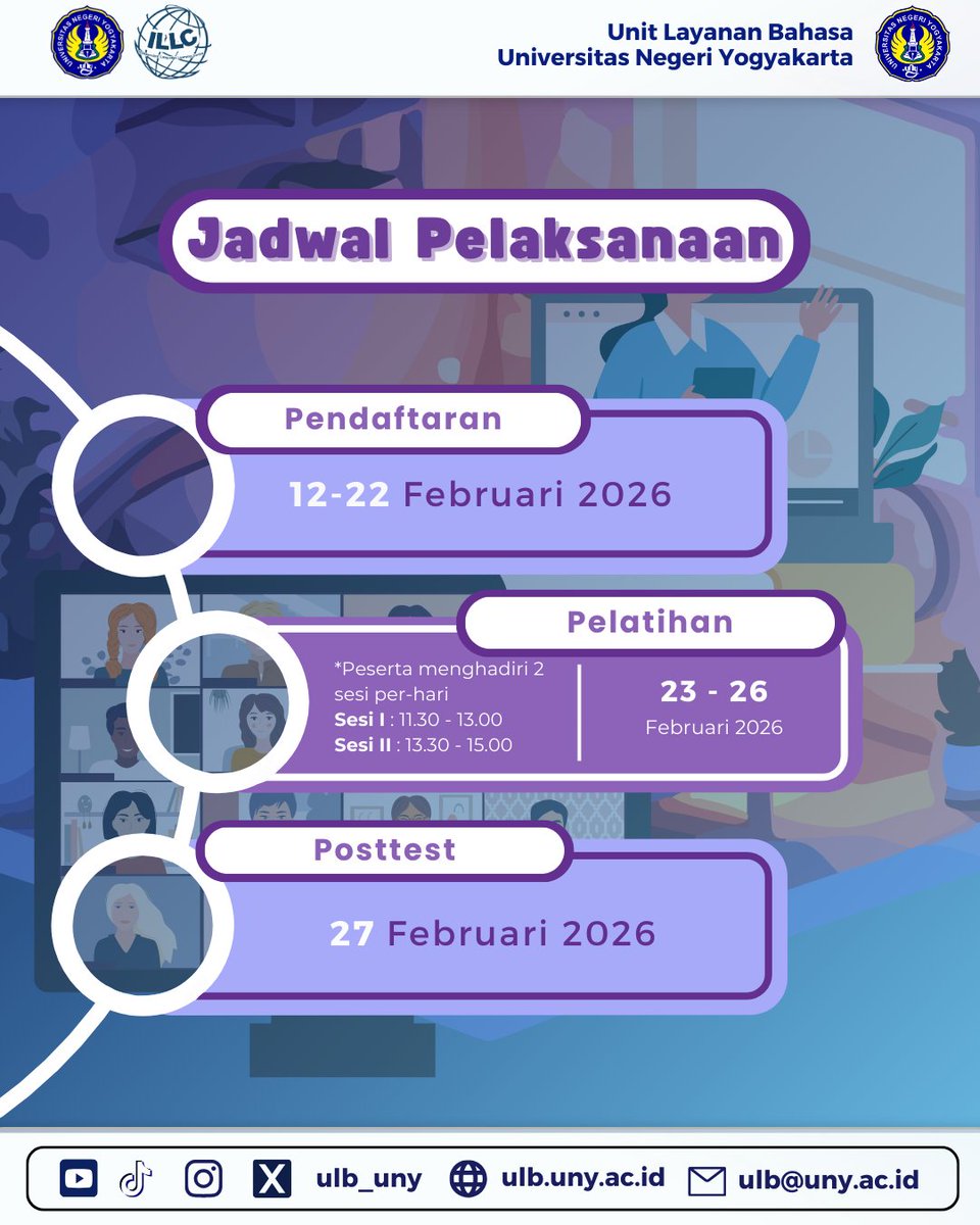 ulb_uny's tweet photo. Layanan Pelatihan &amp; Tes ProTEFL kini dibuka untuk Siswa SMA hingga Masyarakat Umum!

Hanya Rp 400.000, kamu sudah dapat:
✅ Pelatihan intensif ProTEFL 8x pertemuan
✅ 1x Tes ProTEFL bersertifikat

🔗 Cara Daftar:
Klik link: https://t.co/5P9Ib3SzcZ https://t.co/gdlai3S8un