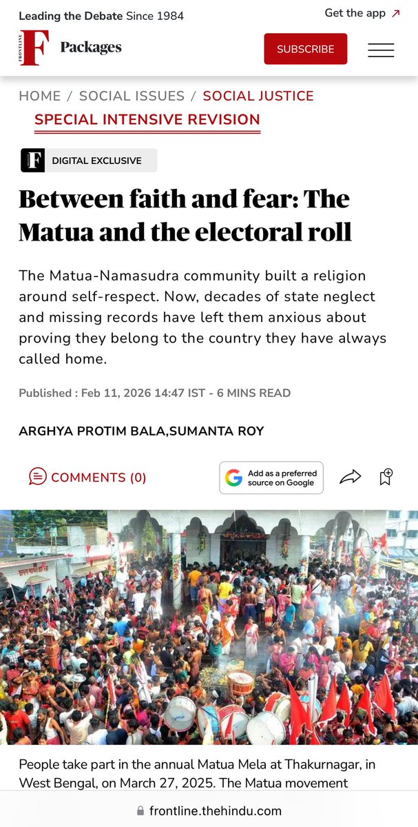 SumantaRoyy's tweet photo. When administrative processes meet unfinished histories of displacement, citizenship becomes more than paperwork. Our piece in @frontline_india 

Happy to share a copy if you're unable to access it. 

https://t.co/UNFRqTDysj https://t.co/33Idlu8nFi