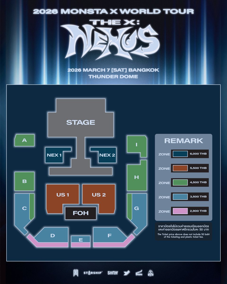 2026 MONSTA X WORLD TOUR [THE X : NEXUS] IN BANGKOK 🇹🇭 バンコク
