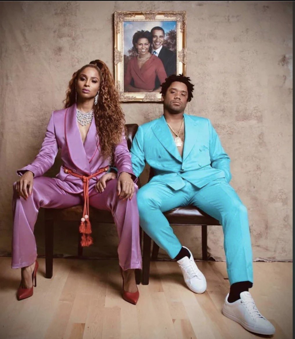 JAY-Z with Ciara &amp; Russell Wilson 
#SuperBowLX 

Remember the dressed up as The Carters for Halloween &amp; replaced the Mona Lisa with a portrait of The Obamas 🤣