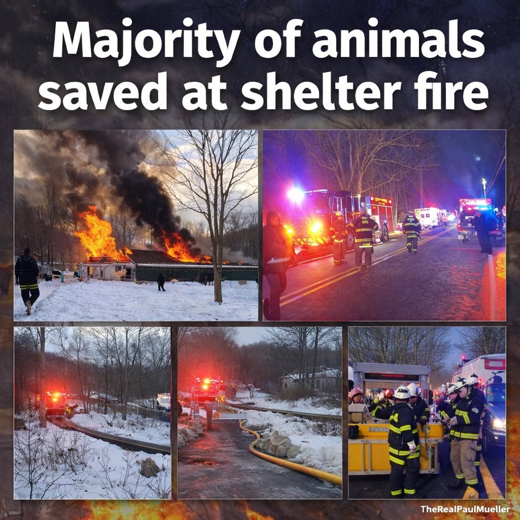 🚨 Breaking: Dozens of shelter dogs saved as fire devastates New Jersey rescue facility

Andover, New Jersey — A fast-moving fire tore through the One Step Closer Animal Rescue OSCAR  shelter, where about 40 dogs were being housed. Officials say four dogs were tragically found