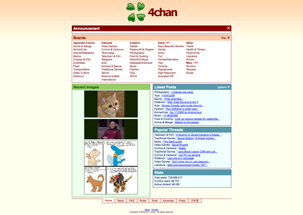 Are you still alive?
4chan-piratebay , what else