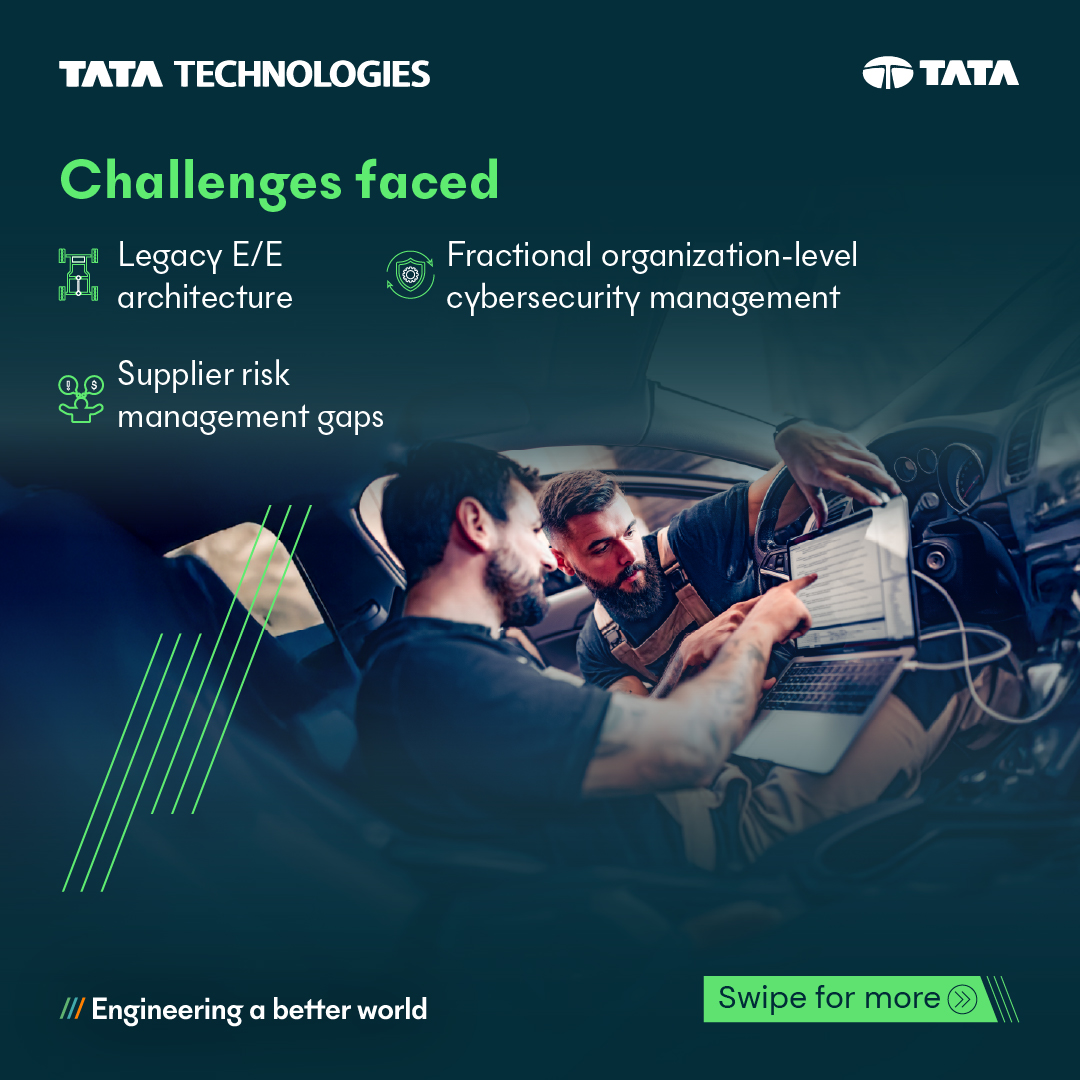 TataTech_News's tweet photo. #SoftwareDefinedVehicles 🔐 – Where cybersecurity compliance isn't optional — it's mission-critical.
When a leading European luxury OEM wanted delivery of cybersecurity solutions and a tailored ISO/SAE 21434 approach with UNECE/R155 requirements, they turned to #TataTechnologies. In just under 3 months, we delivered full compliance through a risk-based ISO/SAE 21434 approach, complete with continuous monitoring, supplier risk management, and cybersecurity case readiness.
👉 Swipe through to see how we tackled legacy challenges and accelerated certification, all while keeping safety and scalability front and center.
Want to know how we can help your #SDV programs go further, faster, and safer?
📅 Book a 1:1 session with our experts today:
https://t.co/103yG9sj9Q
#Cybersecurity #Mobility #EngineeringABetterWorld #EngineeringASoftwareDefinedFuture
