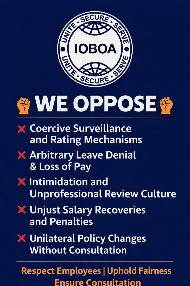 Kumars0706's tweet photo. Work-life balance is not a privilege, it’s a right.
Bankers are humans, parents, and caregivers, not machines.
Respect working hours. Respect dignity.

#PROTESTFOROURRIGHTS 
#IOBOA
#WorkLifeBalance

@FinMinIndia @DFS_India @PMOIndia @ChiefIba https://t.co/3G8PzJyi3H