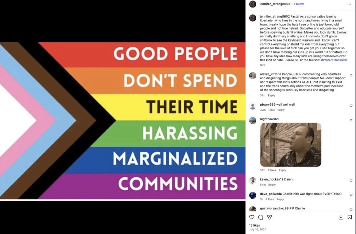 remarks's tweet image. JUST IN: 🇨🇦🏳️‍⚧️ Mother killed by transgender Canadian school shooter previously defended trans rights in old Instagram post.