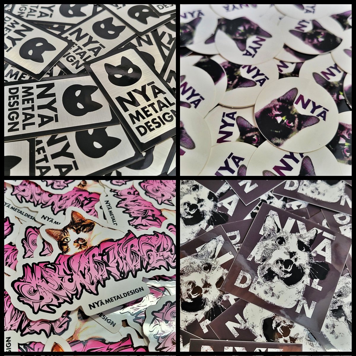 nyaametal222's tweet image. 【アイテム紹介】

①STICKER SET 🐾✨

このプロジェクトの世界観を
ぎゅっと詰め込んだステッカーセット。

PCに、楽器ケースに、
好きなところへ。

気軽に貼れて、
ちゃんと猫たちの応援になるアイテムです✌️