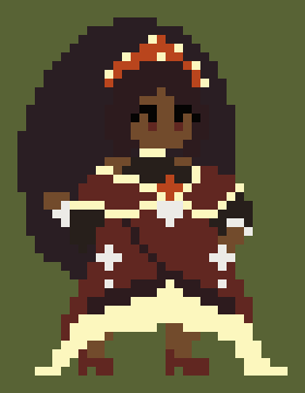 >Here's some #pixelart from last week of <a href="/ShivaRoseBloom/">Shiva Rose 🌹🐈</a> that I forgor to post T~T

>I really liked working with her model, but I'm realizing red is tough to work with in this 128 palette I've chosen. Another reason to learn palette making later on for everyone!