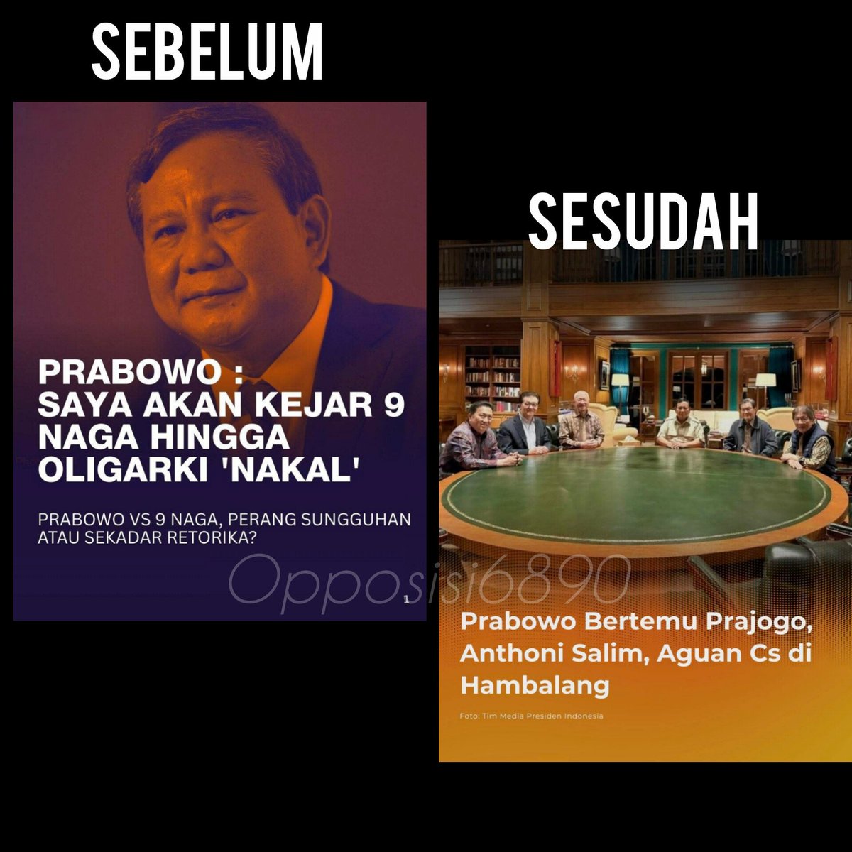 Presiden Indonesia ini benar-benar Berani dan Tegas ‼️

Bilang mau kejar 9 Naga, eh 

besoknya makan malam bersama 9 Naga 👇🏽