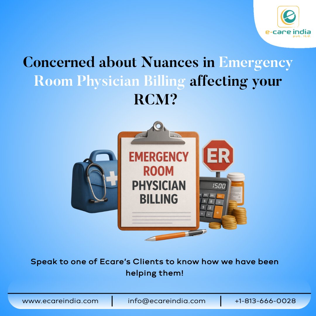 ecareindia's tweet photo. Concerned about Nuances in Emergency Room Physician Billing affecting your RCM? 
https://t.co/JDJFxo0HB3
Speak to one of Ecare’s Clients to know how we have been helping them!  
#emergencyroomphysicianbilling #emergencyroom #EmergencyRoomPhysician #emergencyphysiciansbillings https://t.co/q1KzsjtSSP