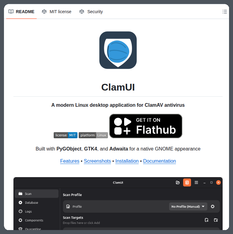Interface for ClamAV on Linux https://t.co/WJPQew1N19