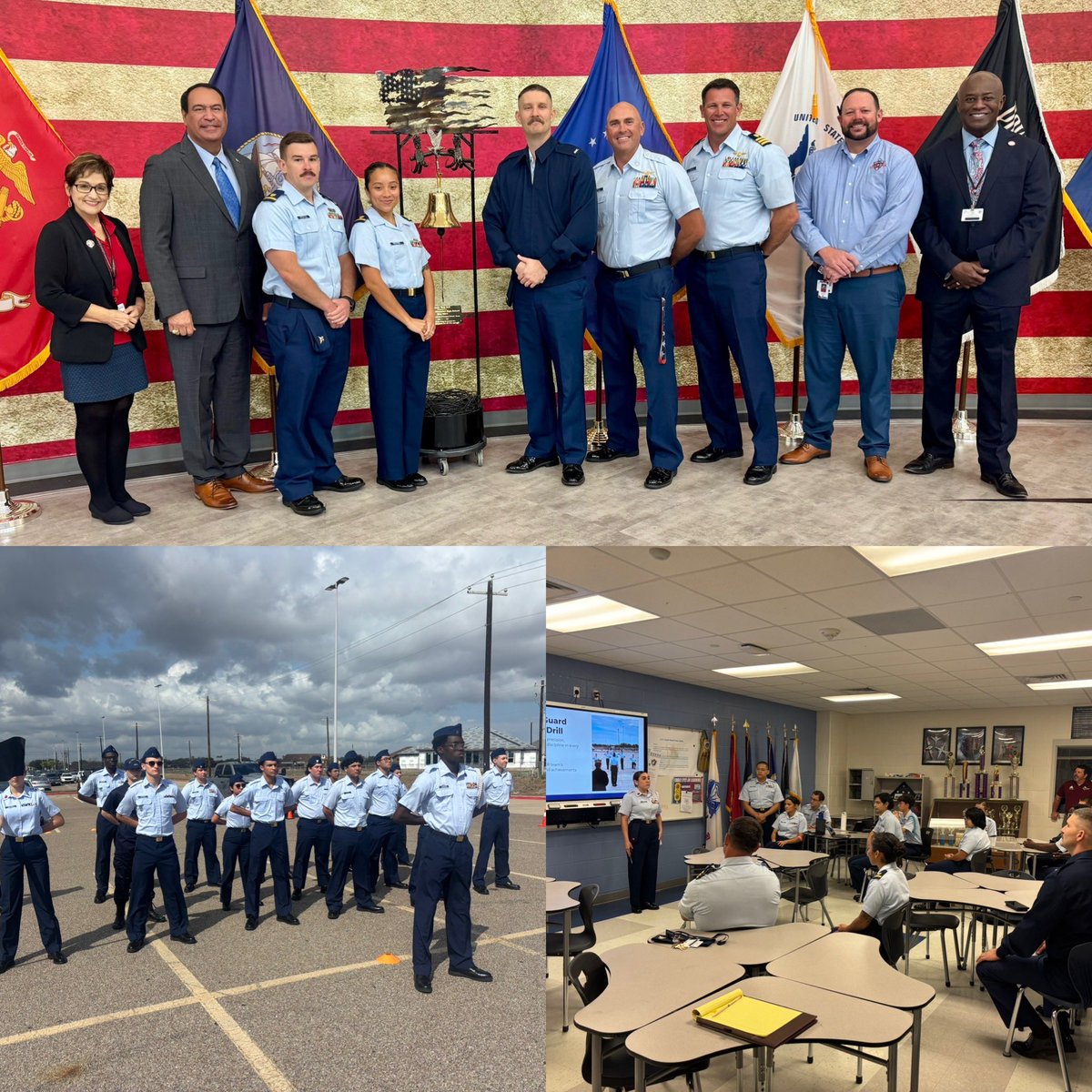 r0hernandez's tweet photo. Outstanding inspection for our Veterans Memorial High School Coast Guard JRROTC.  The first and only in Texas.  #CCISDProud #CorpusChristi https://t.co/tDv7LUCs2F