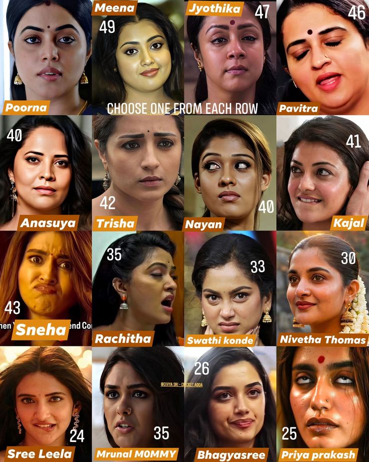 Actress_4K_hub's tweet photo. Choose One From Each Row 🔥🥵🤤 https://t.co/2rllMkSXLH