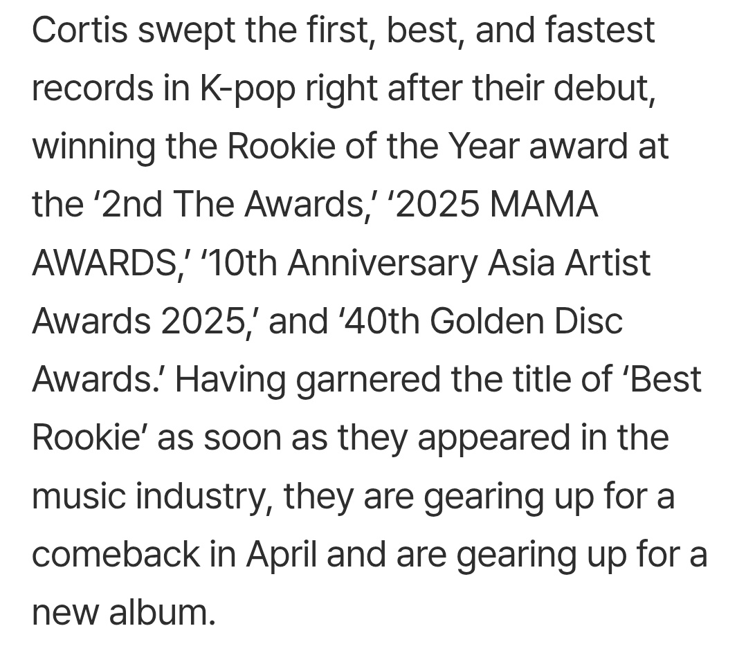 Oh i just noticed it's not the fourth ROTY it's their fifth one. 
They forgot to mention the tiktok awards.

🏆 Global Rookie – TikTok Awards
🏆 Best New Artist – MAMA
🏆 Rookie of the Year – AAA
🏆 Rookie of the Year – GDA
🏆 Dreams Silver Label – D Awards

And they won the