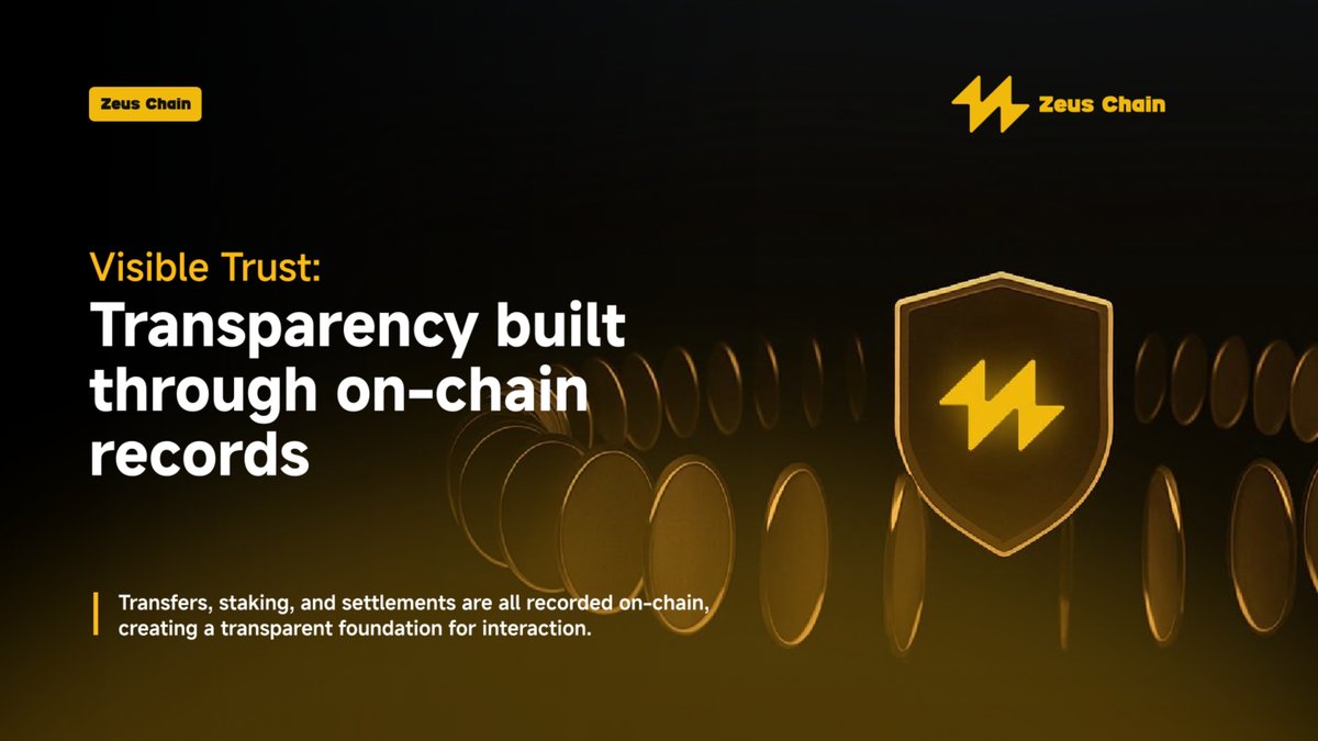 📝 On-Chain Records・Transparent Foundation

Every transfer
Every stake
Every settlement

Traceable・Verifiable・Immutable

Transparency isn’t just a feature.
It’s the baseline.

🔗 dapp.zeuschain.ai

#ZeusChain #USDZ #RWA