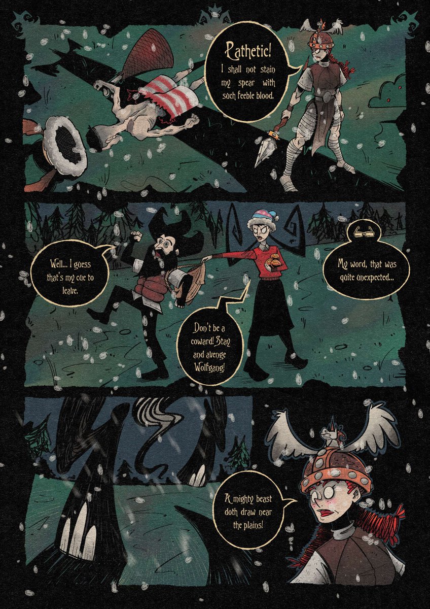 Georgephilip45's tweet photo. 🦄🗡 Don't Starve Together: Wigfrid's Arrival
⋆༺𓆩⚔𓆪༻⋆༺𓆩⚔𓆪༻⋆༺𓆩
Page 8 - 15 #DontStarveTogether #Wigfrid #ComicArt #IndieComics #MedievalFantasy #GameArt #DigitalArt #IndieArtist #StrongCharacters #VibrantColors #ComicBookArtist #ArtOfTheDay #GamingCommunity #FanArt https://t.co/I5oTLcqjsl