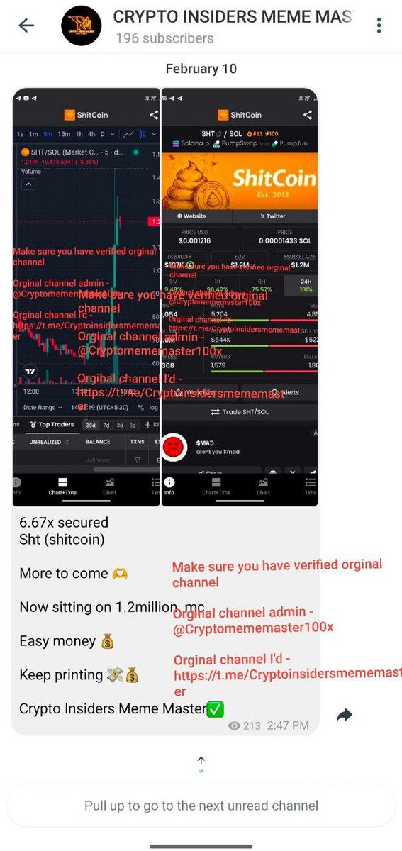 MemesMaster100x's tweet photo. Gm everyone@
$sht #shitcoin 6.67x from early alpha call 

Subscribers hit top traders list on dex screener

Giving away $5000 from profits.I will choose first 100 wallets.
Drop your $SOL addy below https://t.co/an2PihSuwC