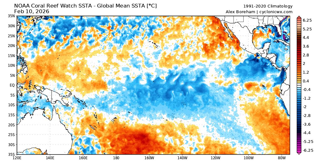 ⚠️LA FASE NEUTRA (sin #ElNiño ni #LaNiña) se establecería esta primavera, lo que ayudaría a regular condiciones:

🌡️El calor típico de la época se alternaría con masas polares

⛈️Las tormentas y granizadas (#turbonadas) pueden ser más frecuentes

MAÑANA LES ACTUALIZARÉ LA INFO‼️