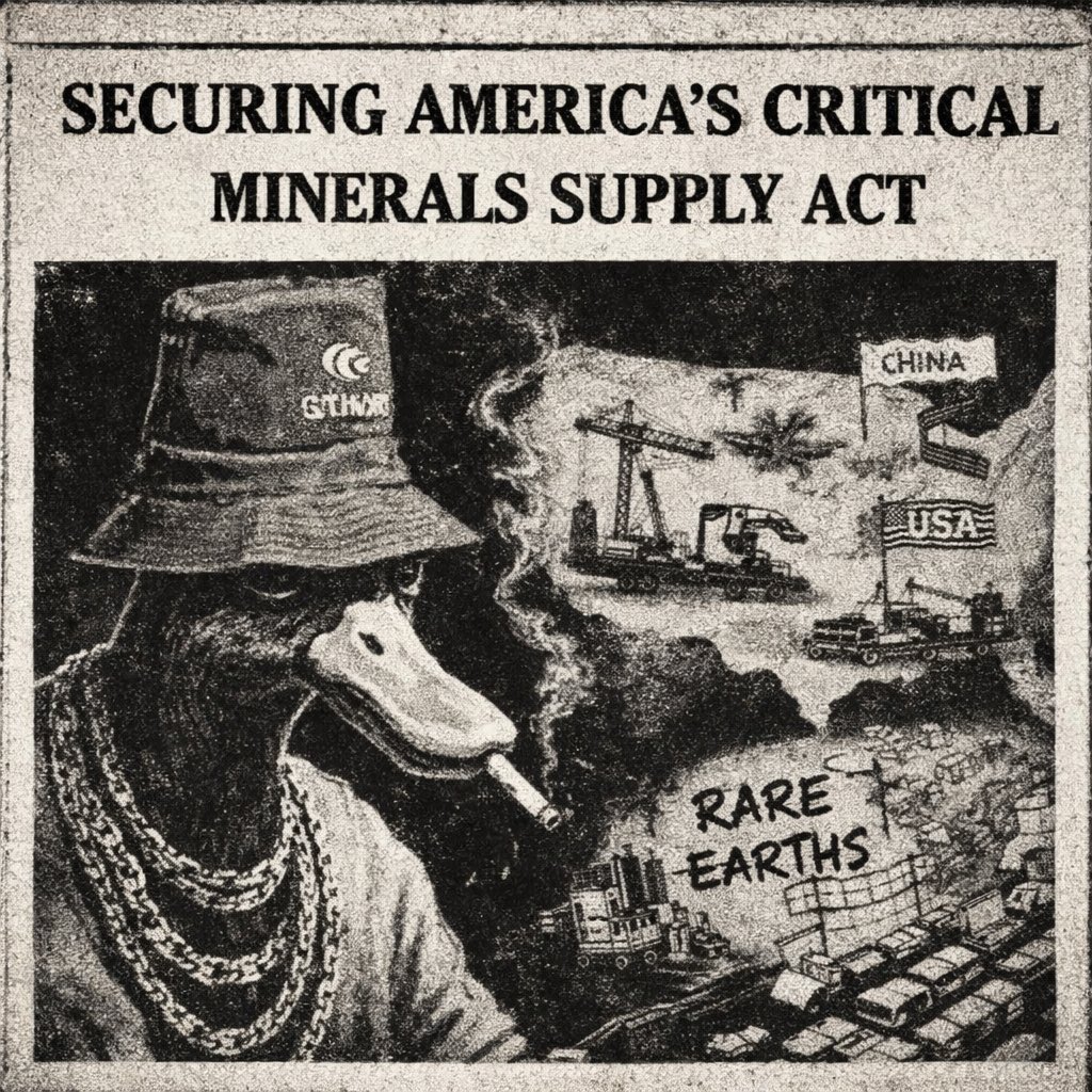 cekdrew's tweet image. BREAKING: House Passes The Securing America’s Critical Minerals Supply Act  $MP $UUUU $USAR $UAMY $AREC $TMC $UURAF 

Today, Chairman Brett Guthrie and Congressman John James announced House passage of key Energy and Commerce legislation designed to fortify America’s energy…