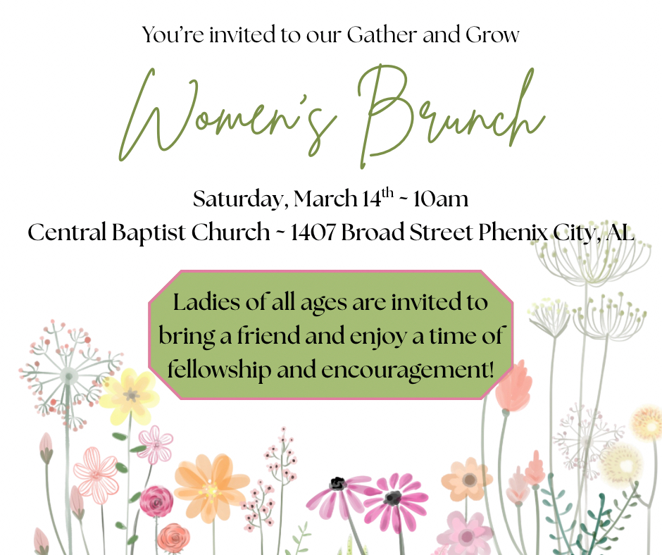 centrallivepc's tweet photo. Calling all ladies! 🌷✨
Mark your calendars for March 14th at 10am and join us at Central Baptist Church for our Gather &amp; Grow Women’s Brunch! 

Bring a friend and come ready for fellowship, encouragement, and a sweet morning together. 💐 https://t.co/dWsM7DPtZR