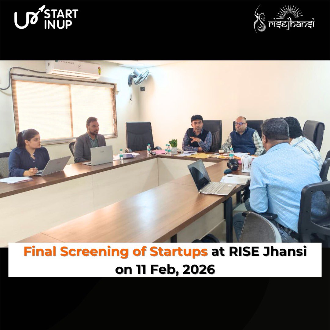 RiseJhansi's tweet photo. Final Pre-Screening of Startups at RISE Jhansi successfully concluded on 11 Feb, 2026! Innovative ideas, strong pitches & entrepreneurial spirit marked an important step towards building impactful ventures.
#RISEJhansi #PreScreening #InnovationAtRISE https://t.co/h3EPSRGlOL