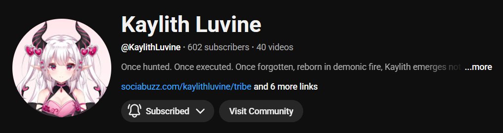 selamat ya <a href="/KaylithLuvine/">Kaylith Luvine 𓆩💗𓆪 |【VTUBERID】</a> untuk 600 subs nya, sedikit lagi sudah mendekati 1k subs nih 😍