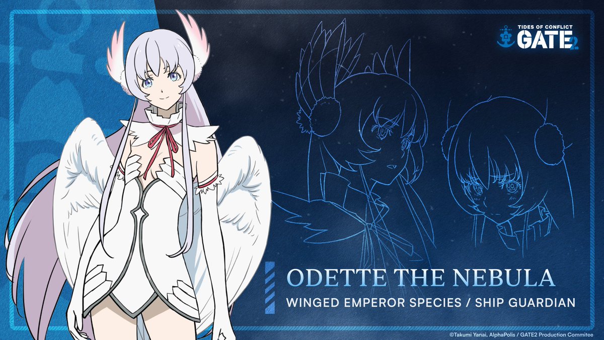 【Character Introduction】
Meet Odette Ze Nebula.

A winged demihuman sworn as the guardian of the warship Odette, bound by duty and vow.

Tiny wings, iron will. 🪽

⚓️ #GATE2