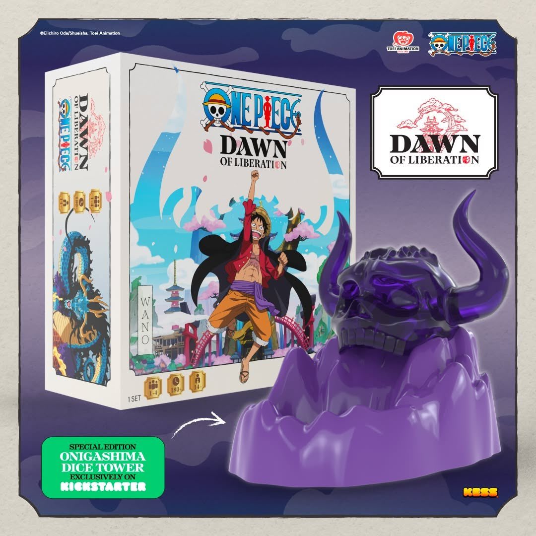One Piece Dawn of Liberation from <a href="/Kess_Ent/">KessEnt 🍖🏴‍☠️</a> will be available for preorder soon at Kickstarter!

Link: kickstarter.com/projects/kesse…

There will be a Kickstarter exclusive Onigashima Dice Tower!

#OnePiece