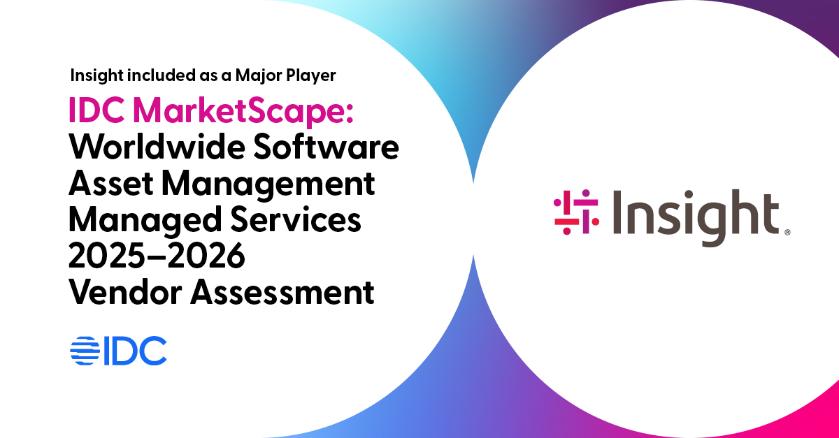 Thrilled to announce Insight has been named as a Major Player in the IDC MarketScape: Worldwide Software Asset Management Managed Services 2025–2026 Vendor Assessment! Ready to move from complexity to clarity? Discover how Insight’s solutions can help: ms.spr.ly/6010QuAre