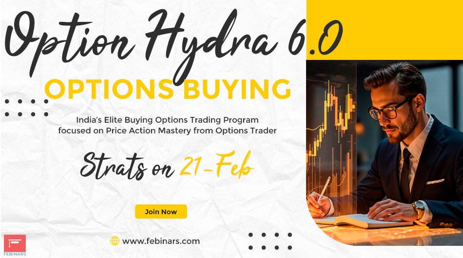 febinars's tweet photo. 🔥Train &amp; Trade Live!

🚀Option Hydra 6.0 – Options Buying

Starts: 21-Feb-2026 | 10 AM – 5 PM

https://t.co/yDvM3vh7W0

📊TraderzHut Live Trading Room

Every Day | 11 AM – 12 PM

Master strategies and apply them live in the market.

Join us now: https://t.co/GmoKbGciMF https://t.co/7yNlLN5gXM