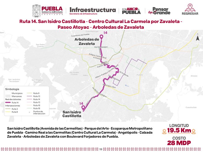Planea <a href="/Gob_Puebla/">Gobierno de Puebla</a> 20 ciclovías en la zona metropolitana de Puebla y corredor hasta Tecamachalco
Sumarían más de 350 kilómetros
Incluye la ciclovía de Calzada Zavaleta 

Via 📑: <a href="/Manatimx/">Manatí - Noticias desde Puebla</a>