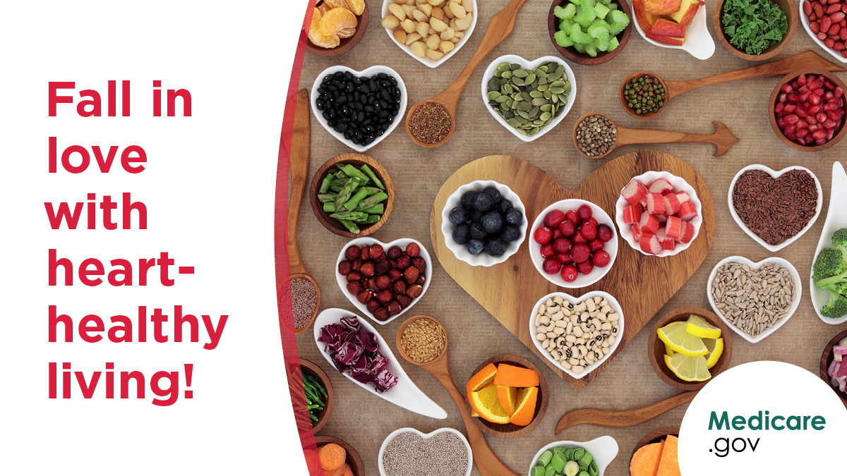 Show your heart some love❤️! Live heart-healthy with tips about managing your stress levels, diet, and exercise: go.medicare.gov/4q0IziC #AmericanHeartMonth