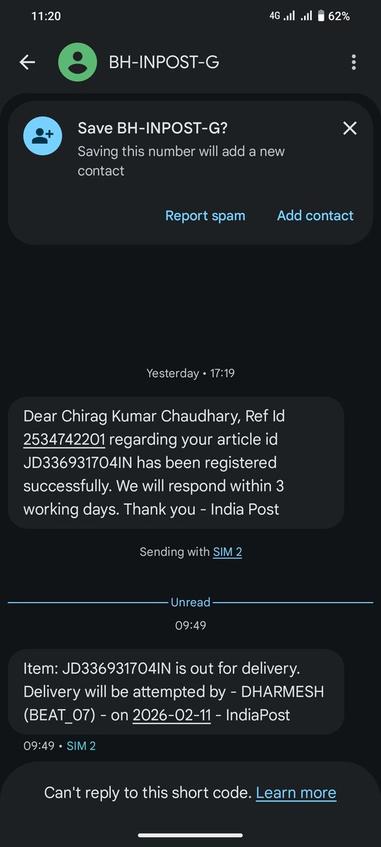 samajsevi009's tweet photo. I am writing to formally lodge a complaint regarding the non-delivery of my parcel at Bajaria Post Office, Ghaziabad – 201009.

For the past two days, I have been continuously waiting at my address for the delivery of my parcel. However, the postman has neither delivered the parcel nor contacted me. I personally visited the post office today, but no staff member was willing to assist me properly. The contact numbers provided for the postman are switched off, and I was informed that the numbers are not working due to non-payment of bills, which is very concerning.

When I called the postman on his personal number, he questioned how I obtained his number. Upon asking about the delivery time, he responded unprofessionally, stating that he would come “whenever he feels like” and asked me to wait for two hours. Such behavior is unacceptable and causes unnecessary inconvenience to customers.

I request you to kindly investigate this matter seriously and ensure that my parcel is delivered at the earliest. I also request appropriate action against the concerned staff to prevent such issues in the future.

I hope for your prompt support and resolution.

Thanking you.

Sincerely,
Chirag Chaudhary 
Address- shanti nagar bajaria road ghaziabad 201009 @IndiaPostOffice @DARPG_GoI @dm_ghaziabad @myogiadityanath @CMOfficeUP @PemmasaniOnX @narendramodi @PMOIndia @AmitShah @JM_Scindia
