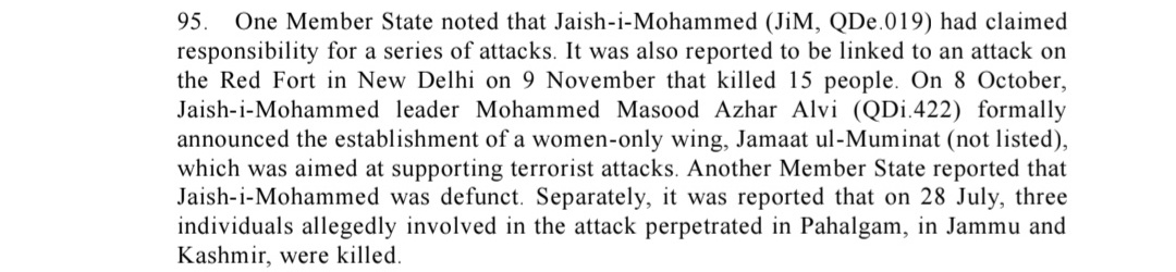 JEM had claimed the responsibility of the red fort blast, but it was never publicly accepted by GOI, although they termed it as a terror incident.
