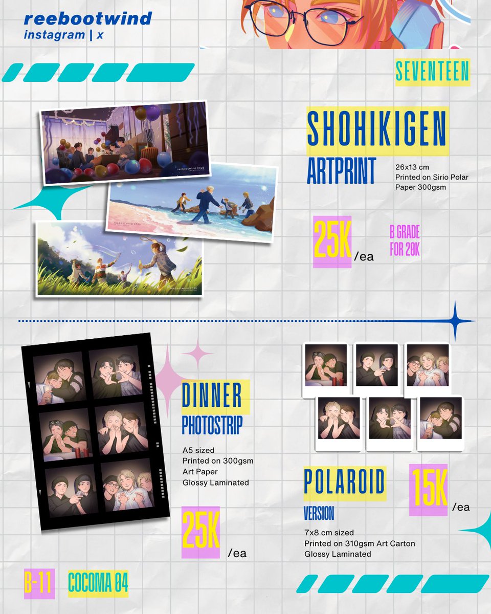 reebootwind's tweet photo. [ ♡ &amp; 🔁are really appreciated! ]

Hello! I finally drop my #merchcatalogue for #cocoma4

✿ OTS Only - Mail Order TBA
✿ Fandom: Seventeen, Plave, ORV
✿ Booth Number: B-11
✿ 14 February 2026 | Dian Ballroom, Ciputra Mall Grogol

#COCOMA4CATALOGUE #COCOMA
(1/3) Seventeen https://t.co/bsEQmjE8lq