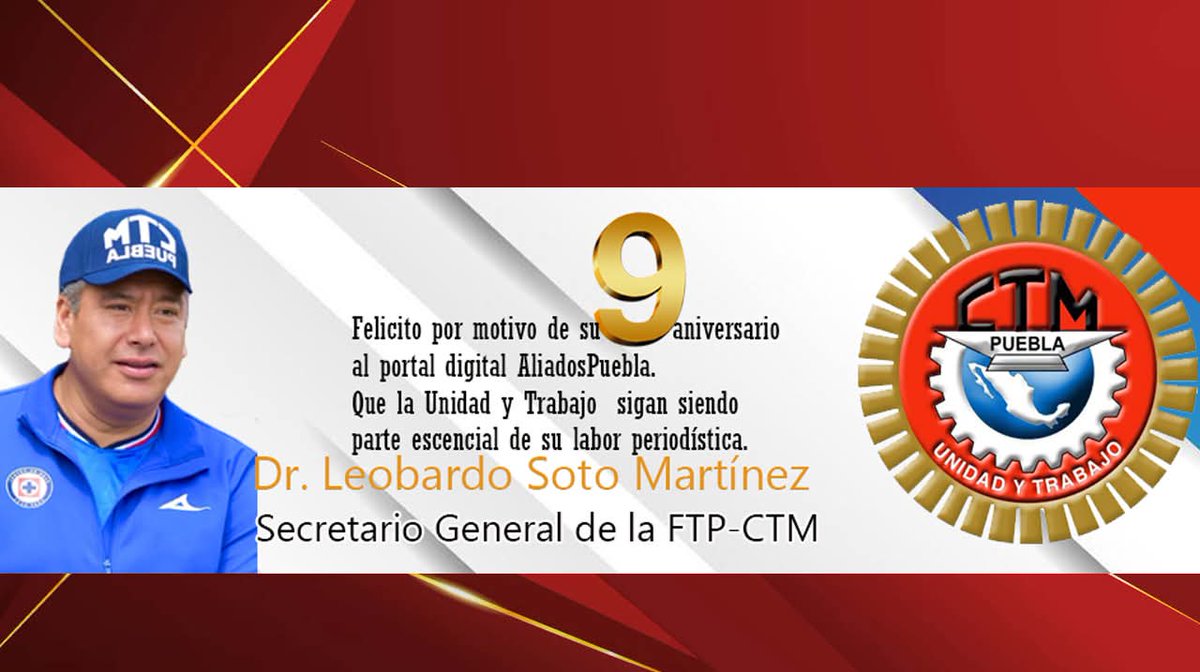 🔴⚪Agradecemos el apoyo invaluable del secretario general de la <a href="/CTMPuebla/">CTM_FTPuebla</a> <a href="/leobardosoto/">Leobardo Soto</a>
Sin duda su liderazgo fomenta el crecimiento de quienes lo rodean, trabajadoras y trabajadores en #UnidadYTrabajo #AliadosPuebla