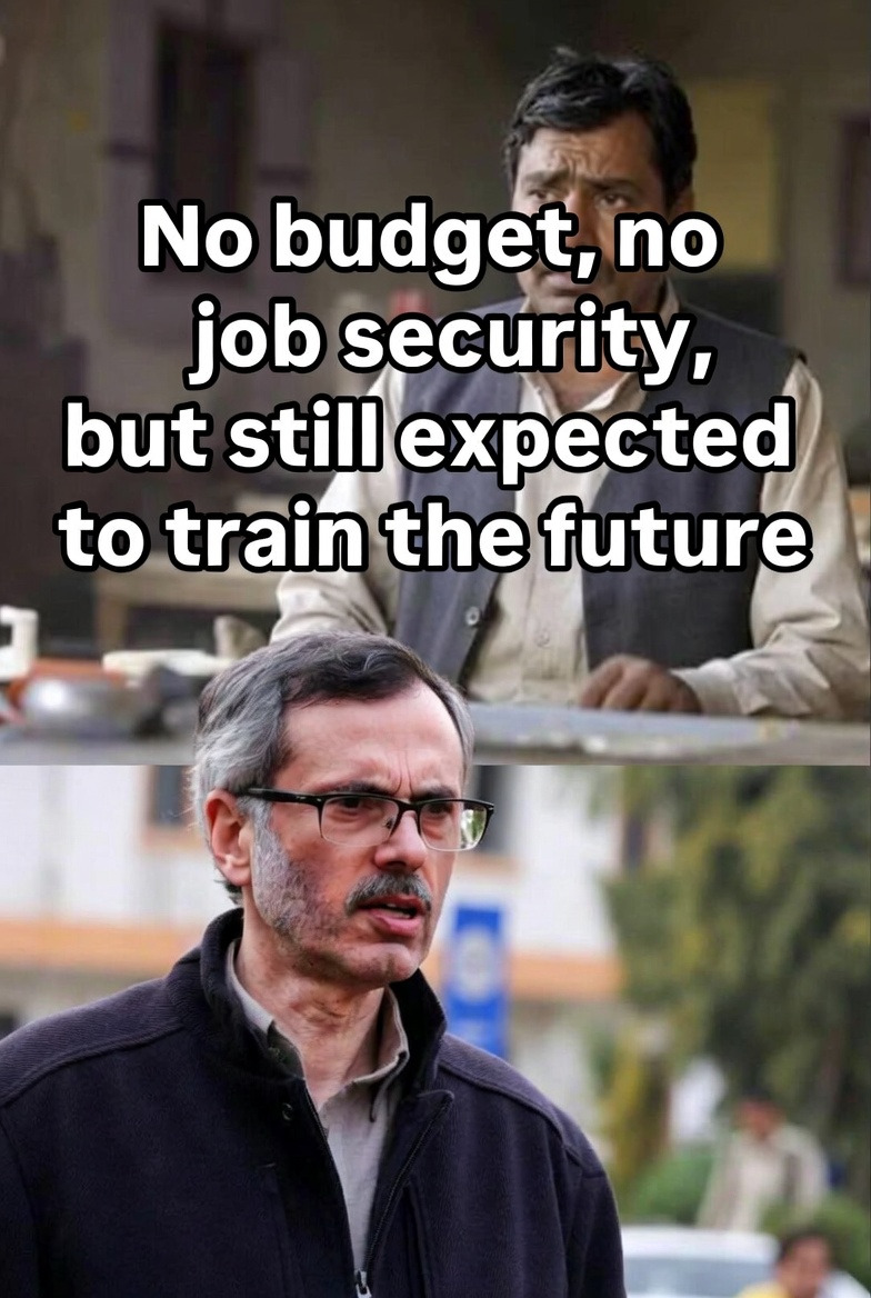 .<a href="/OmarAbdullah/">Omar Abdullah</a> sir, there is reportedly no budget allocation for Vocational Trainers in J&amp;K, and moves to remove private VTPs (Vocational Training Providers) have only deepened uncertainty among trainers who have served the system for years. This is not just an administrative