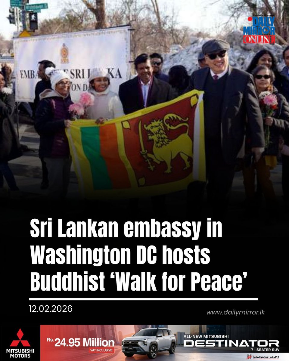 Dailymirror_SL's tweet photo. Sri Lankan embassy in Washington DC hosts Buddhist ‘Walk for Peace’
Read more 👉 https://t.co/93ZhIjxytH https://t.co/Tbg8nipd9w