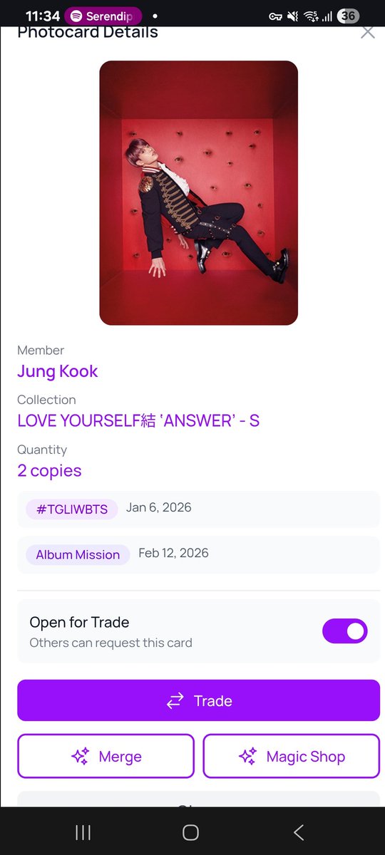 So this is also includes in album mission #bcdtrade