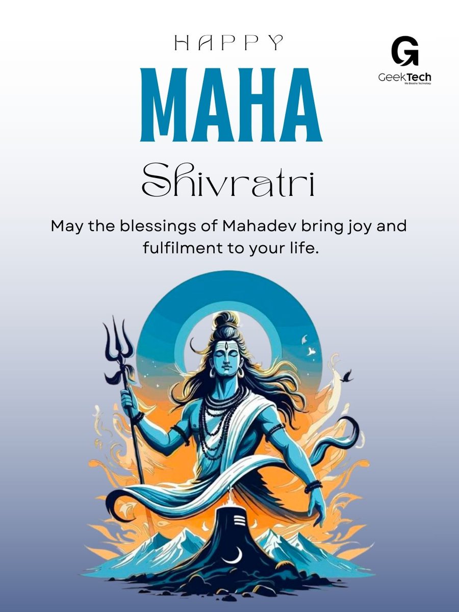 Geek_Informatic's tweet photo. May Mahadev shower his divine blessings, illuminate path with courage, soothe  heart with His grace, and fill liife with eternal peace on this Maha Shivratri.

#MahaShivratri #HarHarMahadev #Blessings #DivineEnergy #ShivShakti #SpiritualVibes https://t.co/OhWPggz7dg