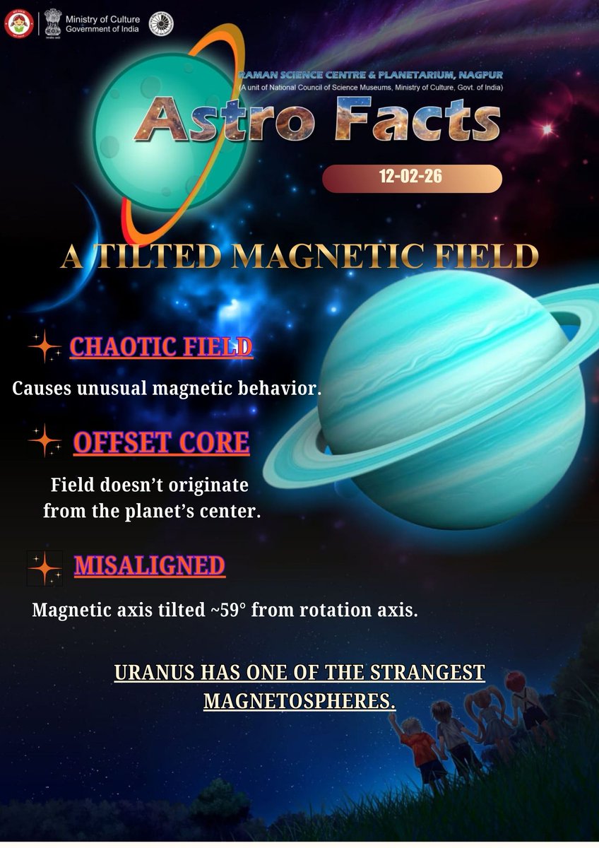 ✨ Cosmic Countdown is ON! 🌌
<a href="/RamanCentre/">RAMAN SCIENCE CENTRE AND PLANETARIUM, NAGPUR</a>, a unit of <a href="/ncsmgoi/">National Council of Science Museums-NCSM</a> <a href="/MinOfCultureGoI/">Ministry of Culture</a>  has already launched its daily astronomy series—bringing one fascinating astro fact every day 🚀🌠
Follow us and explore the universe, one fact at a time! 🔭✨
#CosmicFacts #AstroFacts #Astronomy