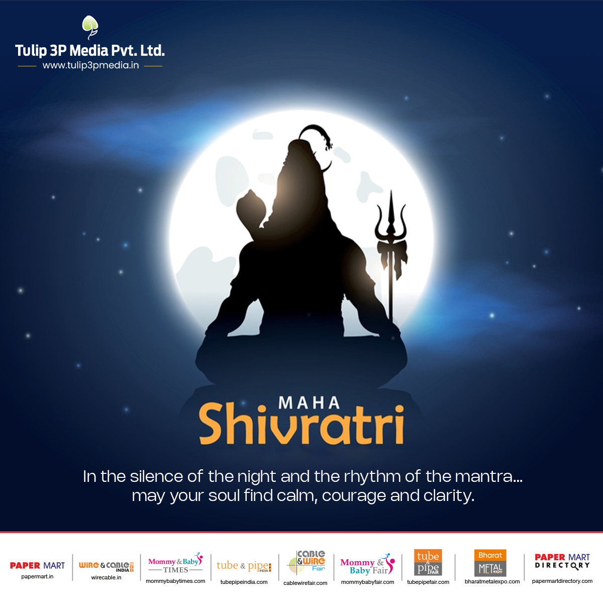 PaperDirectory's tweet photo. On this auspicious occasion of Mahashivratri, may Lord Shiva guide us towards new beginnings, resilience, and continued success.
Happy Mahashivratri!

#MahaShivratri #Tulip3PMedia https://t.co/yo83Kdmm7H