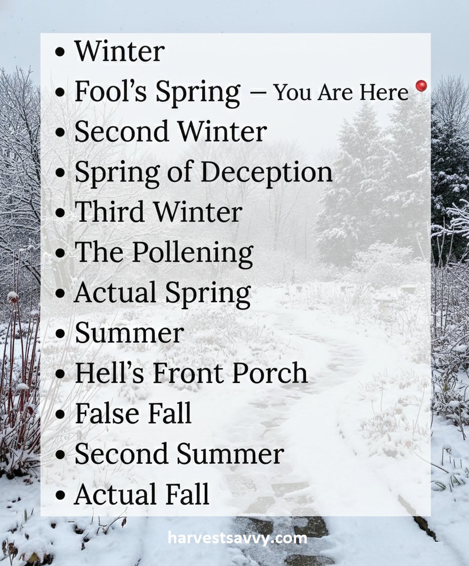 HarvestSavvy's tweet photo. #FoolsSpring #WinterGarden #SeasonalShifts #GardenHumor #SnowyScenes #BackyardNature #FalseSpring #FourSeasons #NatureLovers #GardenLife https://t.co/C584rqegaf