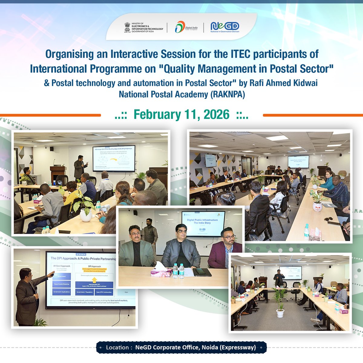 GoI_MeitY's tweet photo. Shri Rajnish Kumar, COO, NeGD welcomed the delegates for sessions on #DPI, #IndiaStack, Drones in Logistics, and Cyber Security.

#RAKNPA #eGovernance #PostalTech
@GoI_MeitY https://t.co/eClKDb3tKx