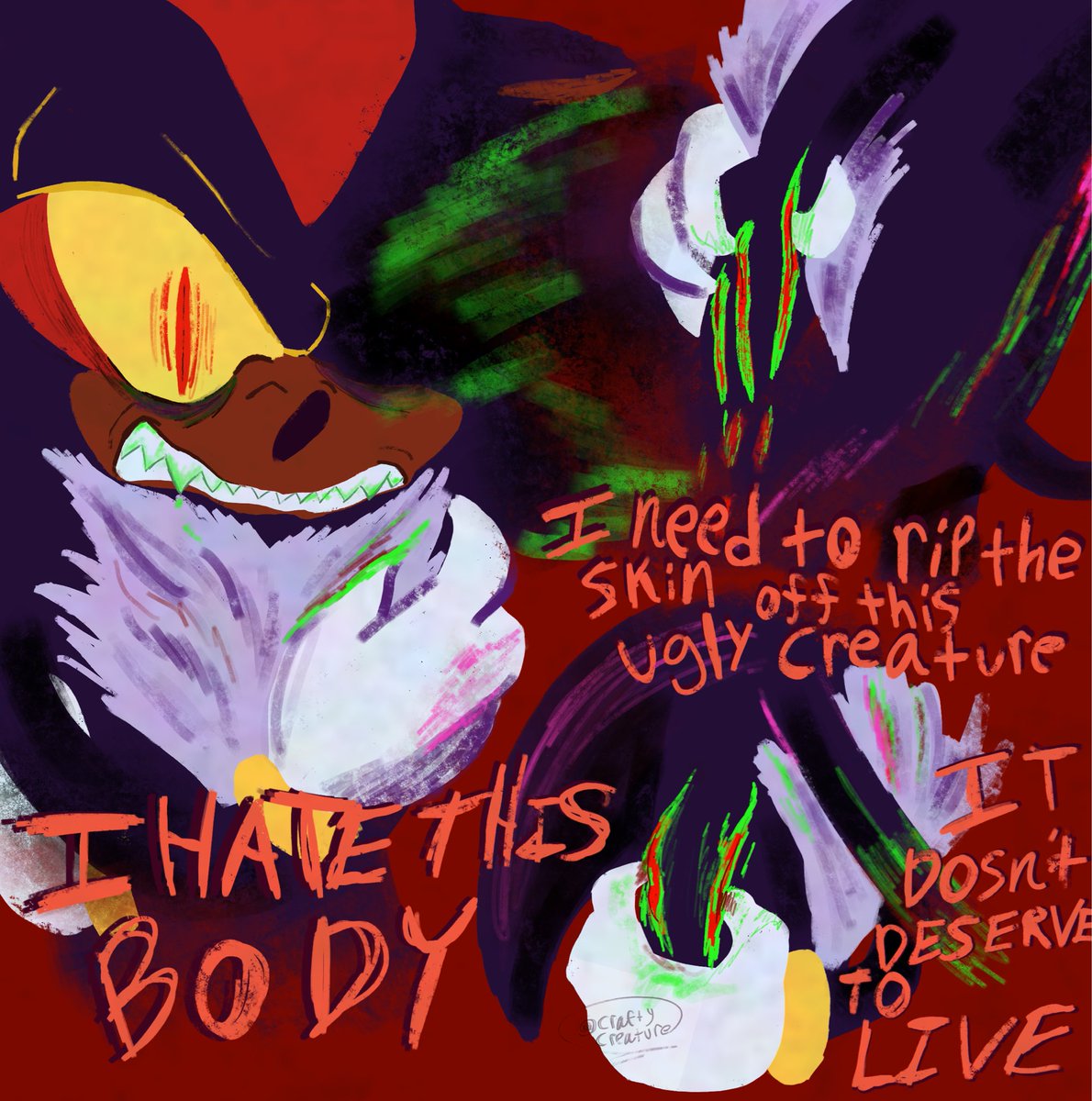 CraftyCreature5's tweet photo. Some shadows I drew simultaneously after going through a bad week https://t.co/C1d9BsMs8y